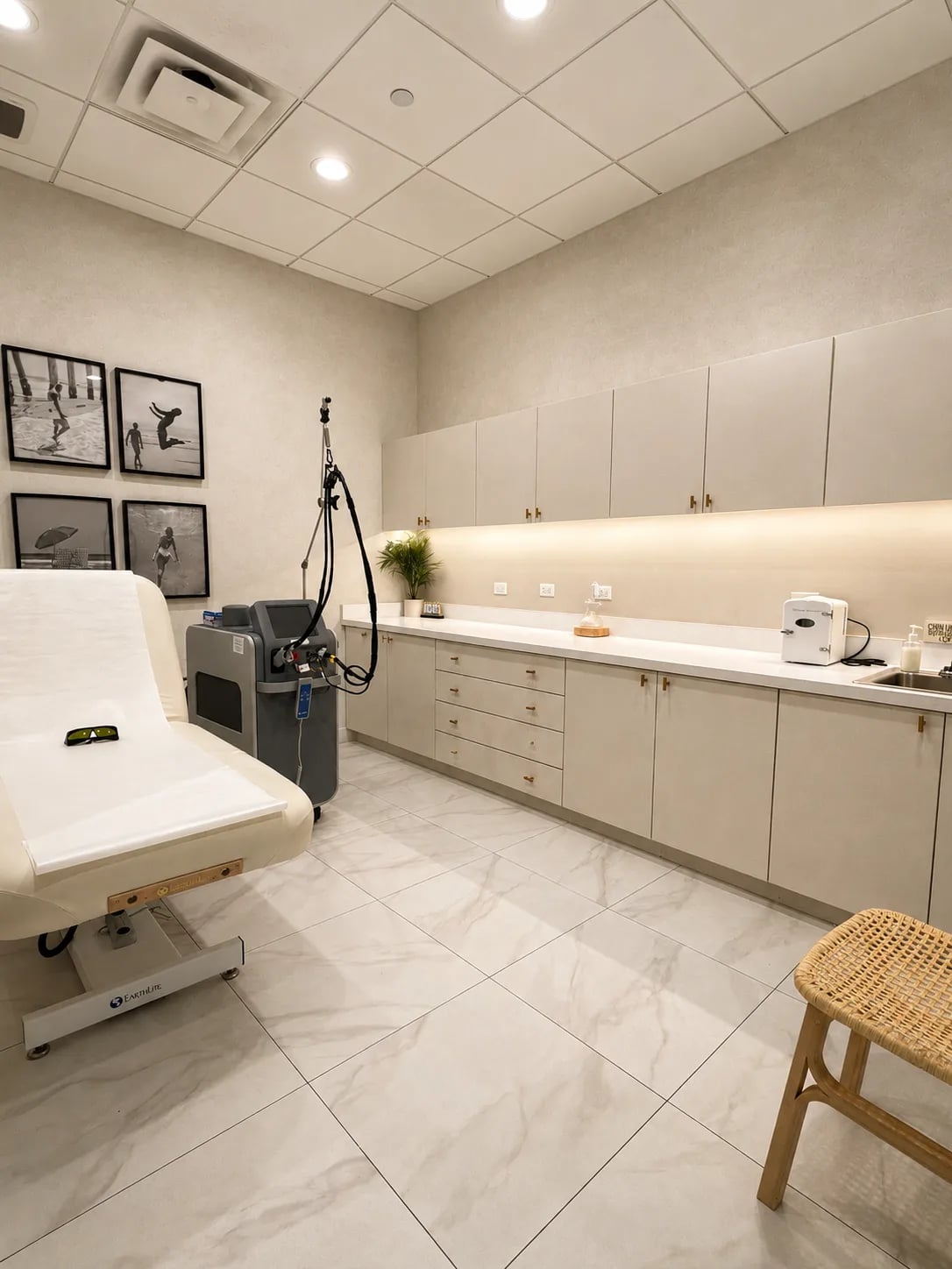 A treatment room at Semper Laser Oak Brook